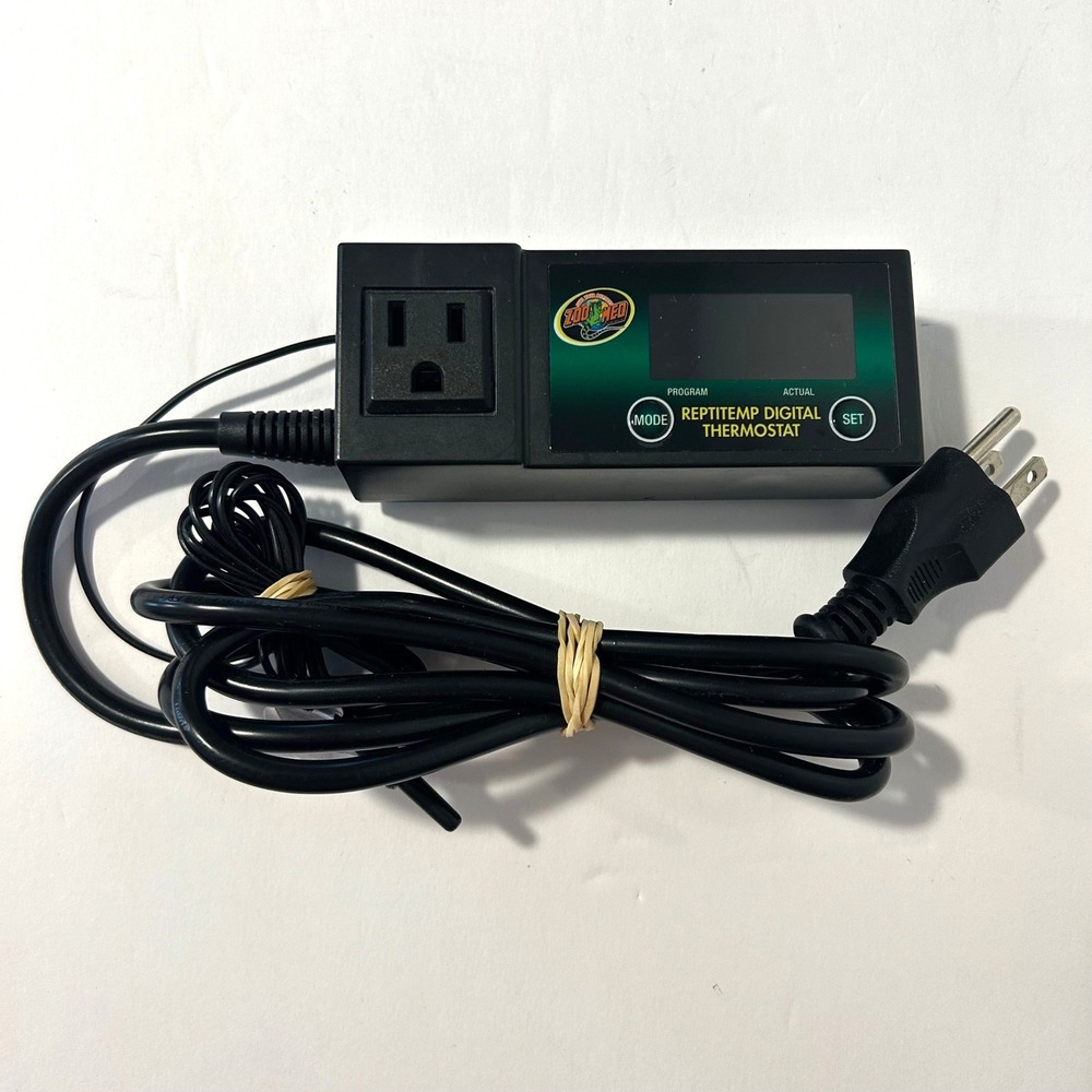 Zoo Med ReptiTemp Digital Thermostat RT-600 Black 600W Controller Terrarium Tank